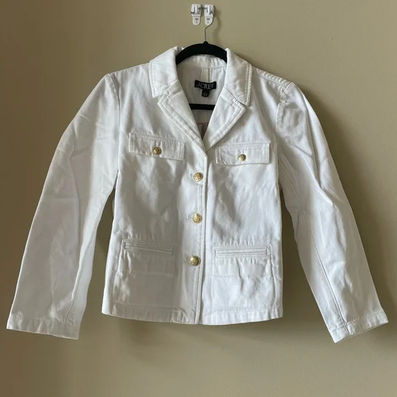 J. CREW RODMAN Denim blazer-jacket in white - Picture 2 of 6